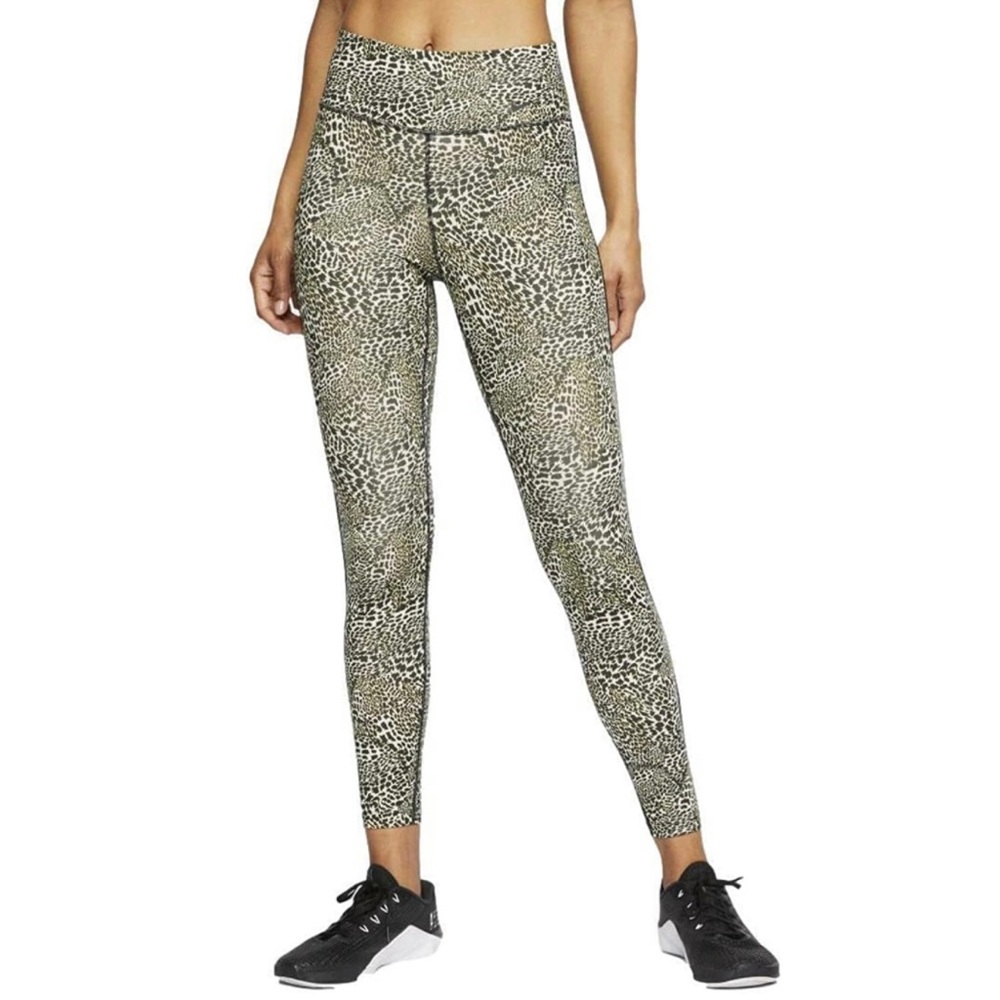 Nike One Leopard Print Sporty 7/8 Length Athletic Leggings Women XS Running/Yoga